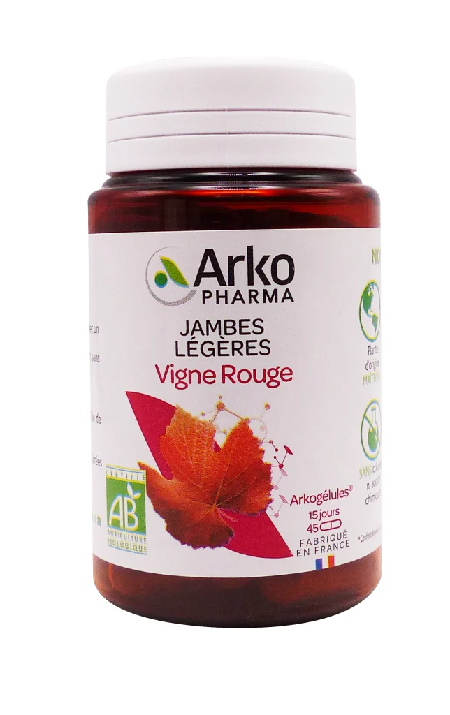 ARKOGELULES VIGNE ROUGE BIO 45 GELULES ARKOPHARMA 4 vigne rouge pot