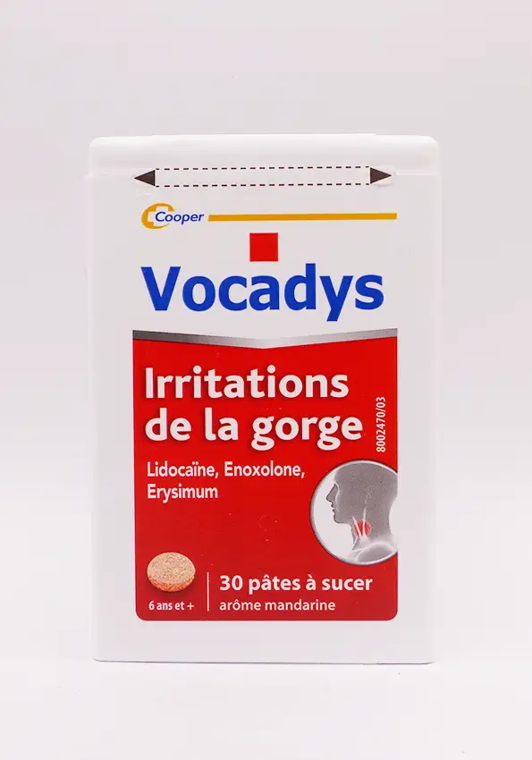 Vocadys irritations de la gorge 30 pates à sucer