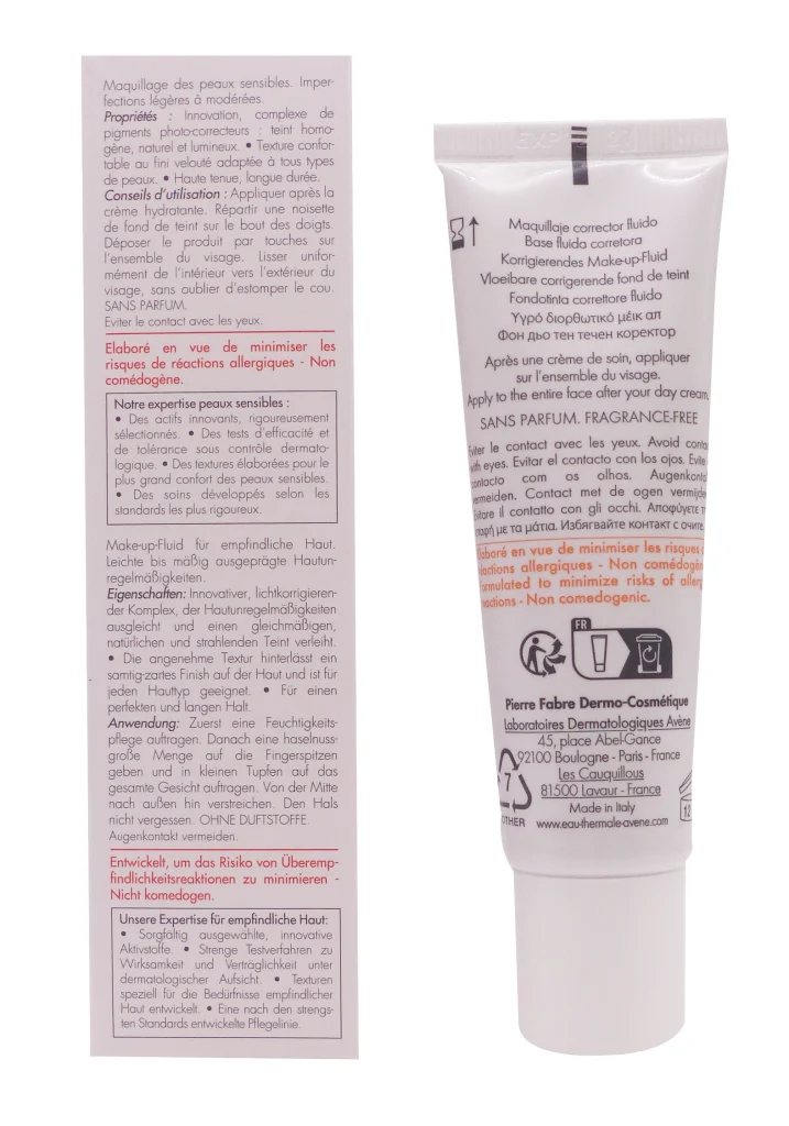 dos couvrance fond de teint avene