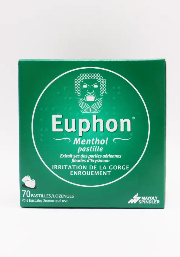 euphon 70 pastilles menthil irritation de la gorge enrouement