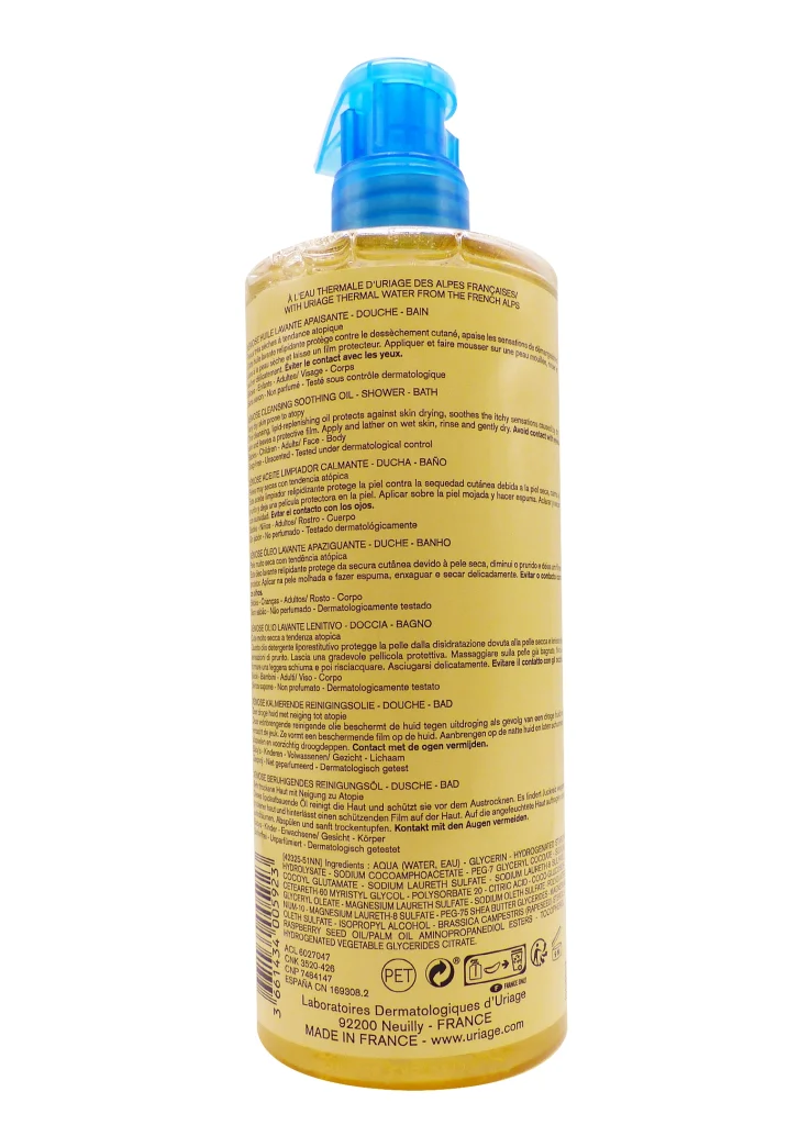 URIAGE XEMOSE HUILE LAVANTE APAISANTE 500ML 3 dos huile lavante uriage