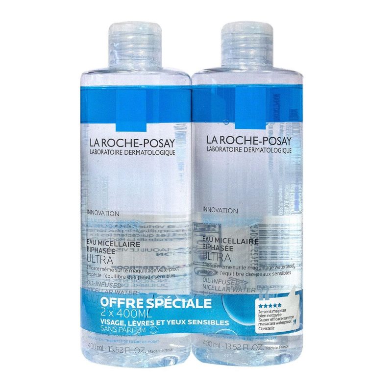 LA ROCHE POSAY EAU MICELLAIRE BIPHASEE 2 X 400 ML