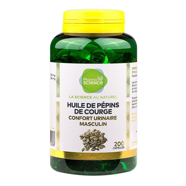 PHARMASCIENCE HUILE DE PEPIN DE COURGE 200 CAPSULES