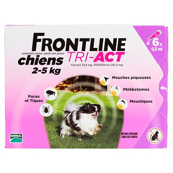 FRONTLINE TRI-ACT SPOT-ON CHIEN 6 PIPETTES