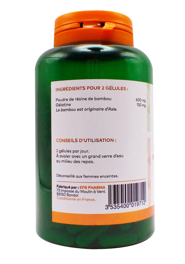 PHARMASCIENCE BAMBOU 200 GELULES 3 dos bambou pharmascience
