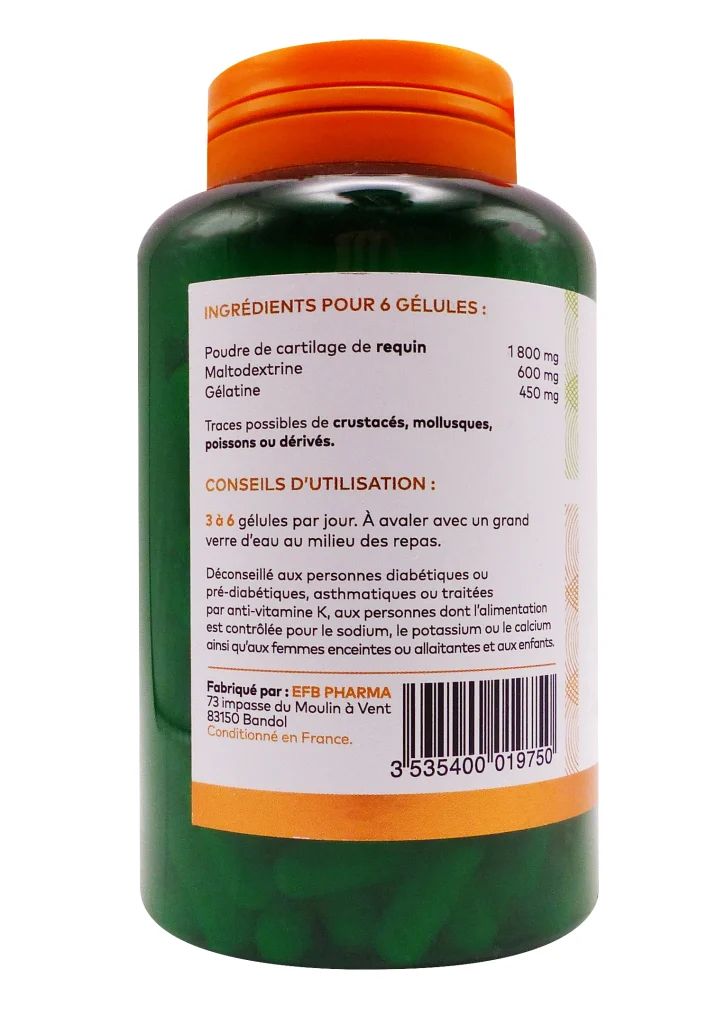 PHARMASCIENCE CARTILAGE REQUIN 200 GELULES 3 dos cartilage de requin pharmascience