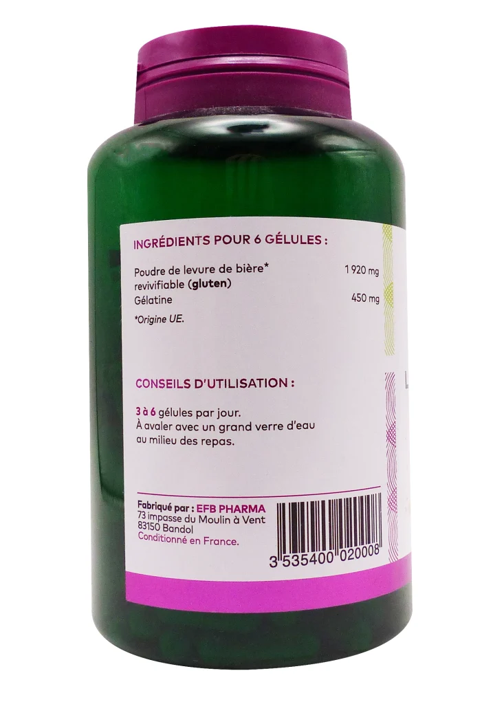 PHARMASCIENCE LEVURE DE BIERE REVIVIFIABLE 200 GELULES 3 dos gelules levures de biere pharmascience