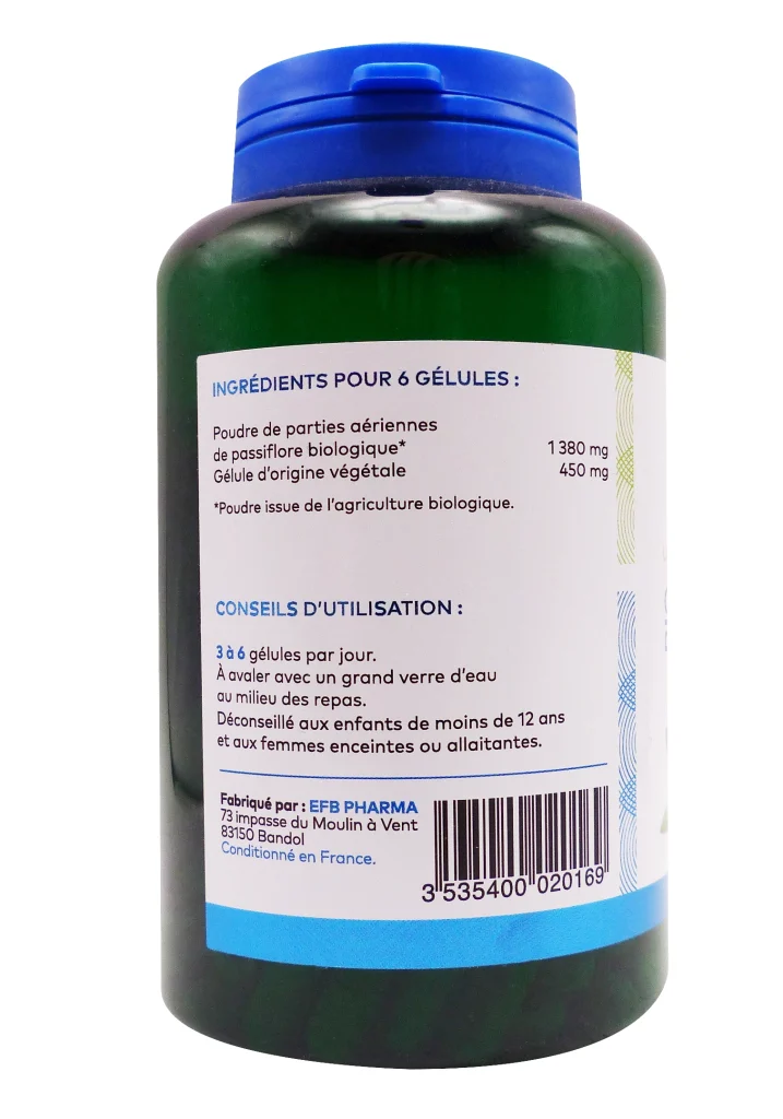 PHARMASCIENCE PASSIFLORE BIO 200 GELULES 3 dos passiflore bio dos