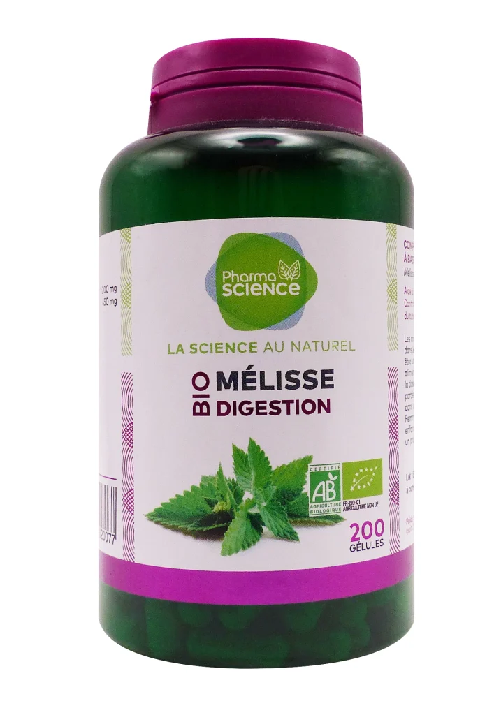 PHARMASCIENCE MELISSE BIO 200 GELULES 2 melisse bio digestion 200 gelules