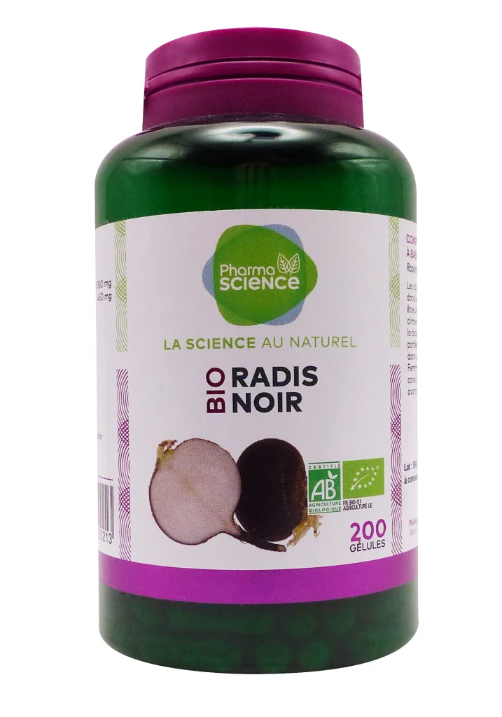 PHARMASCIENCE RADIS NOIR BIO 200 GELULES 2 pharmascience bio radis noir 200 gelules