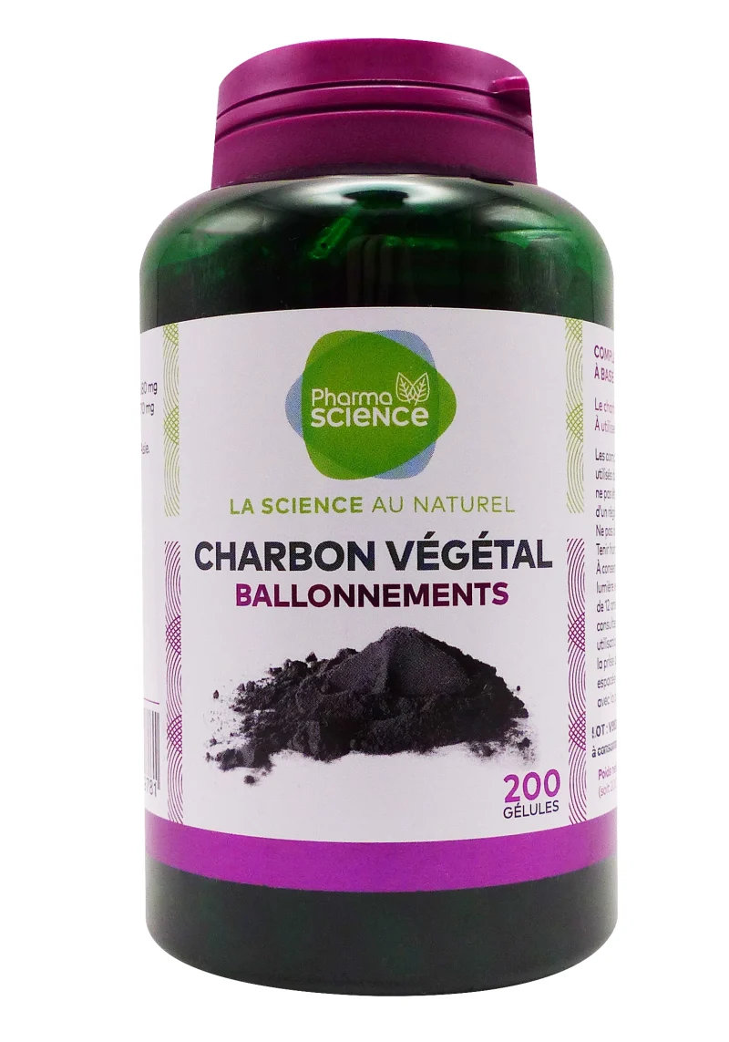 pharmascience charbon végétal 200 gélules