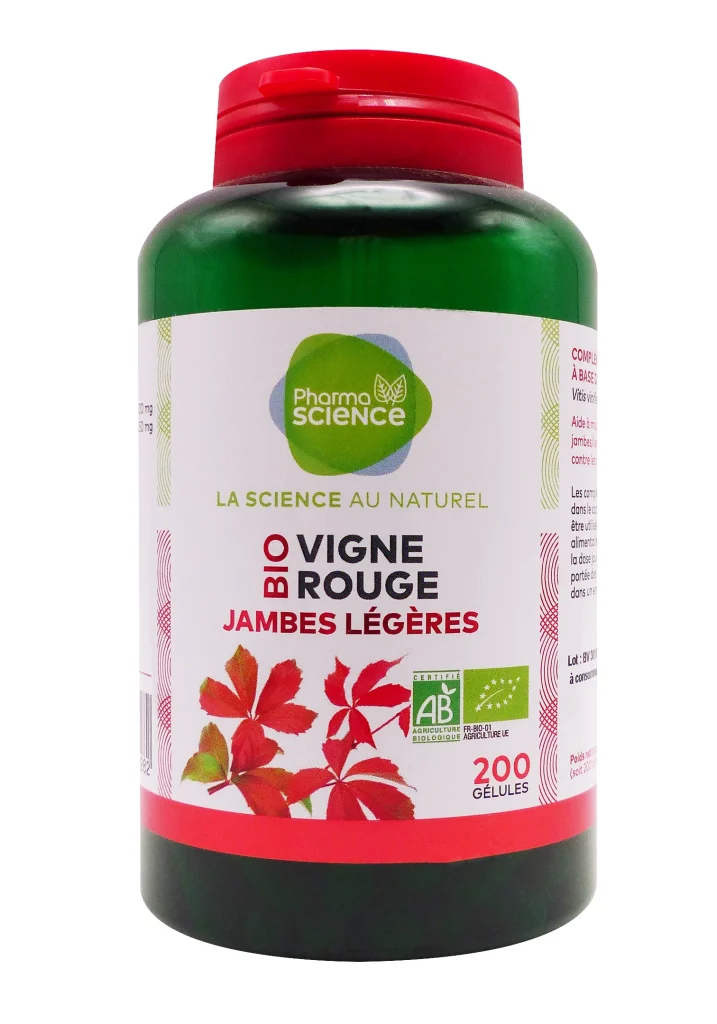 PHARMASCIENCE VIGNE ROUGE VIT C 200 GELULES 2 pharmascience vigne rouge bio jambes legeres 200 gelules 1 1