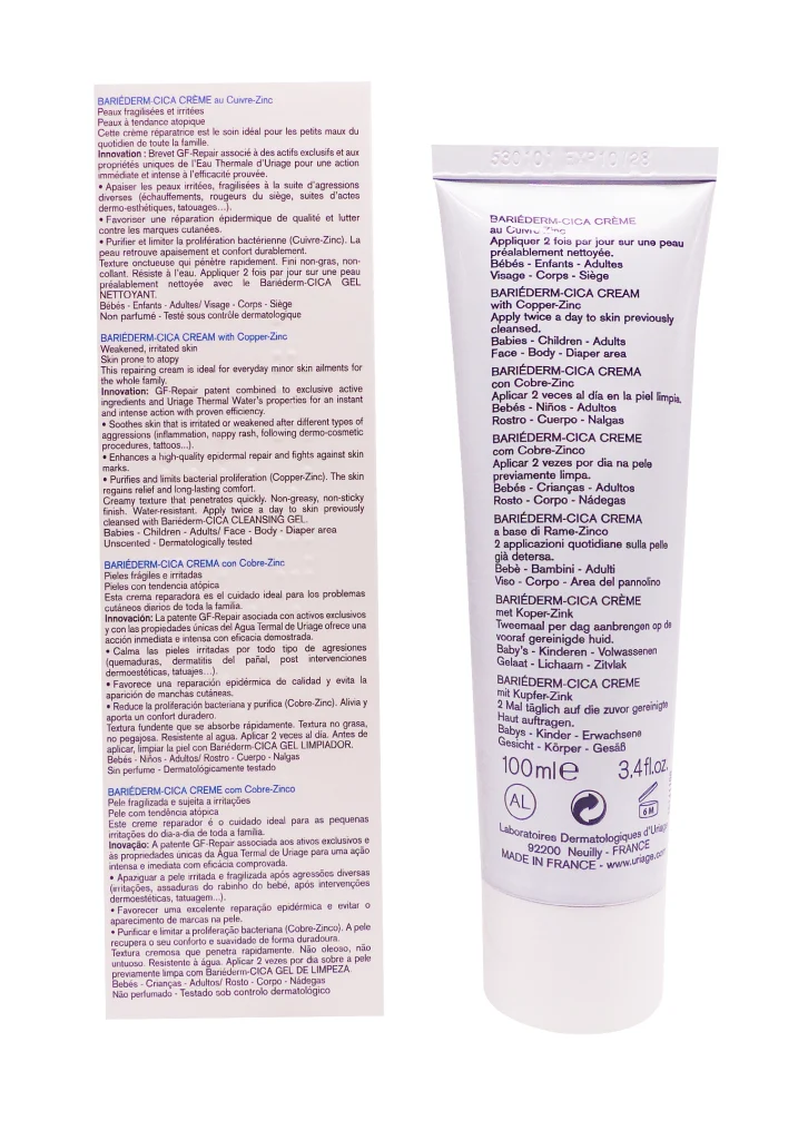 URIAGE BARIEDERM-CICA SOS CREME REPARATRICE 100 mL 3 dos bariederm cica creme 100 ml