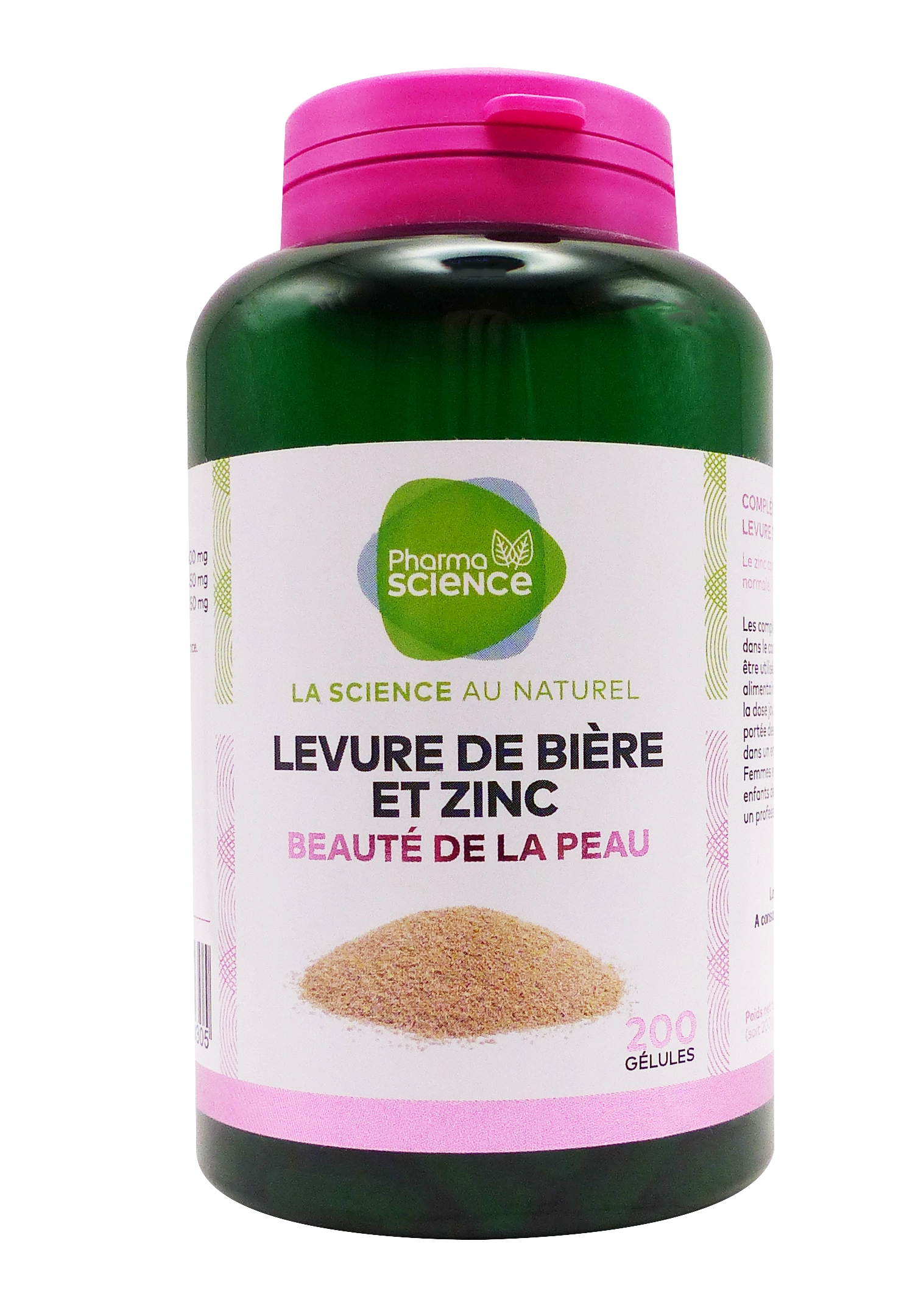 PHARMASCIENCE LEVURE DE BIERE ET ZINC 200 GELULES 1 pharmascience levure de bière et zinc 200 gélules