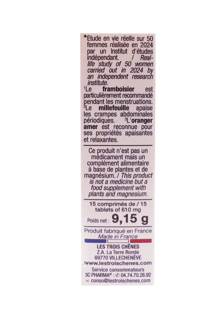 LES 3 CHÊNES DYSMECALM BOITE DE 15 COMPRIMES 3 framboisier