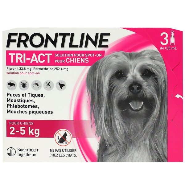 FRONTLINE TRI-ACT SPOT-ON CHIENS 2-5KG 3 PIPETTES