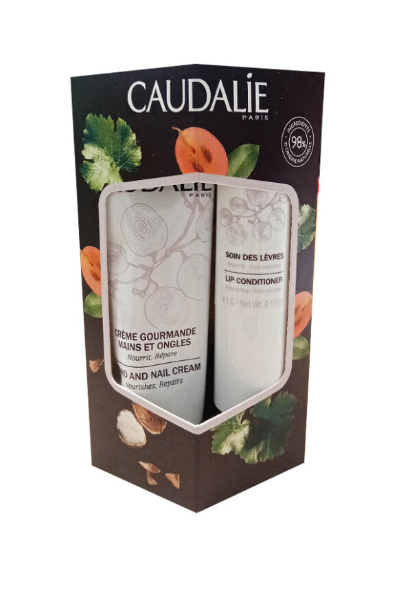 Duo crème gourmande mains et ongles et soin des lèvres caudalie