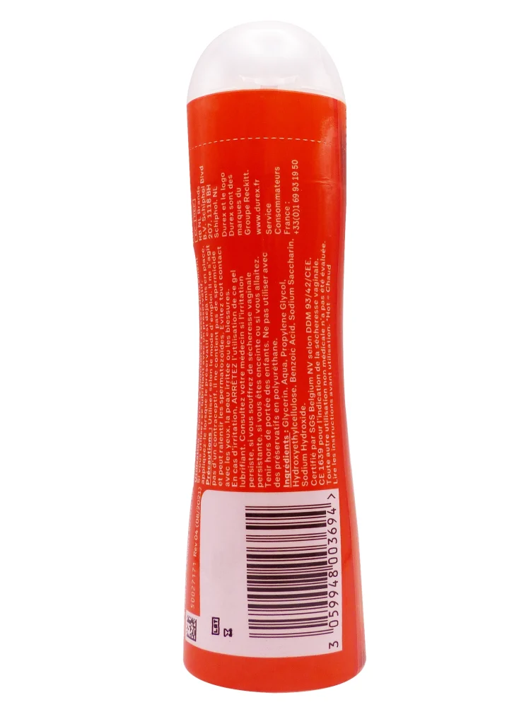 DUREX HOT GEL LUBRIFIANT 100ML 3 dos gel lubrifiant