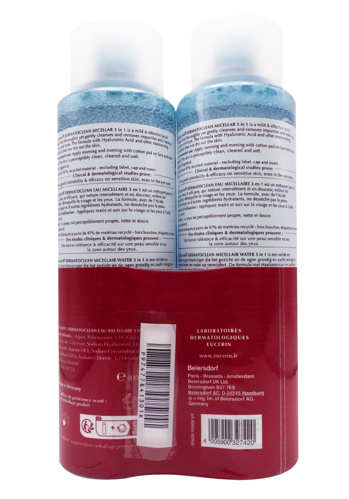 dos lot eau micelaire eucerin