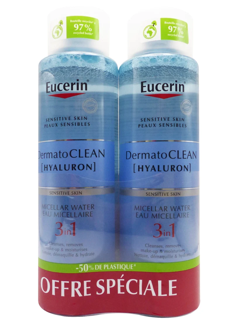 DERMATOCLEAN LOTION MICELLAIRE 3 EN 1 LOT 2X400 ML 11 eucerin dermatoclean eau micellaire lot