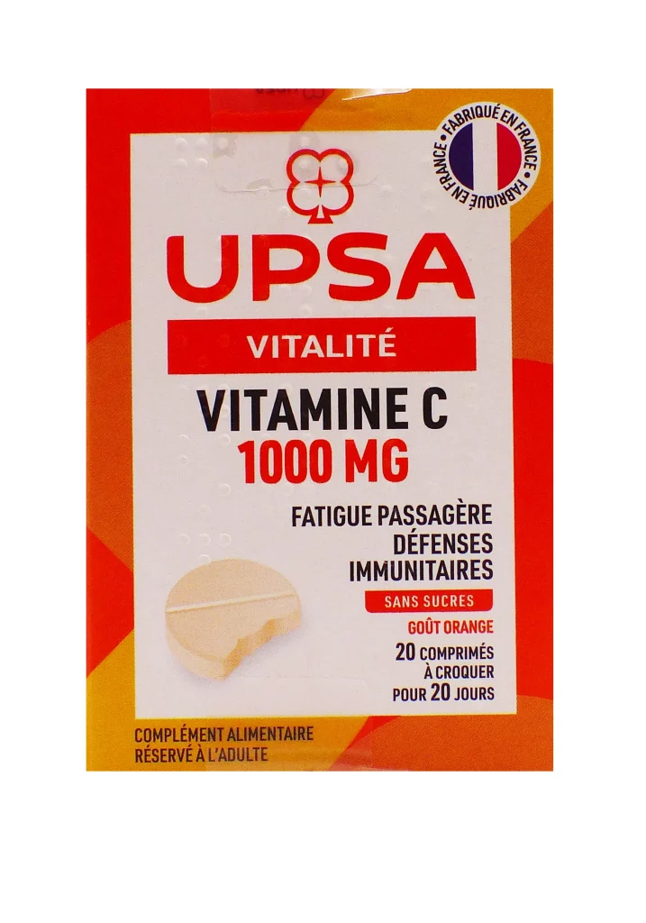 upsa vitalite vitamine c 1000 mg 20 comprimes a croquer