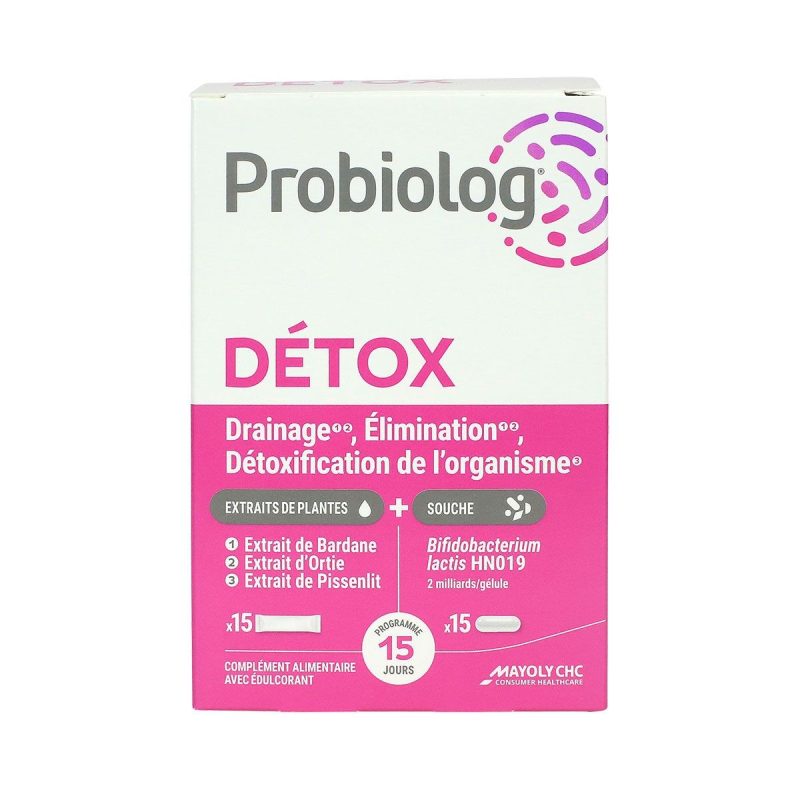 PROBIOLOG DETOX 15 GELULES 15 STICKS