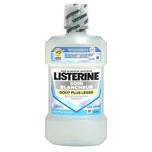 Listerine Soin blancheur Bain de bouche Menthe douce 500 ml