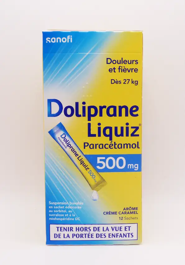 Doliprane liquiz 500mg paracétamol 12 sachets