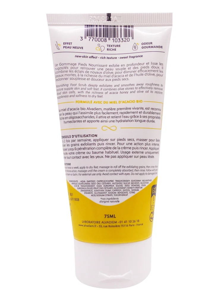 ALVADIEM GOMMAGE PIEDS NOURRISSANT 3 gommage pied dos alvadiem