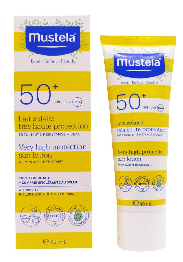 MUSTELA LAIT SOLAIRE TRES HAUTE PROTECTION SPF 50+ 9 lait solaire tres haute protection 50+ mustela 40 ml