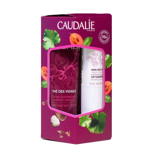 CAUDALIE DUO THE DES VIGNES CREME MAINS ET ONGLES 30ML + STICK LEVRES 4.5G