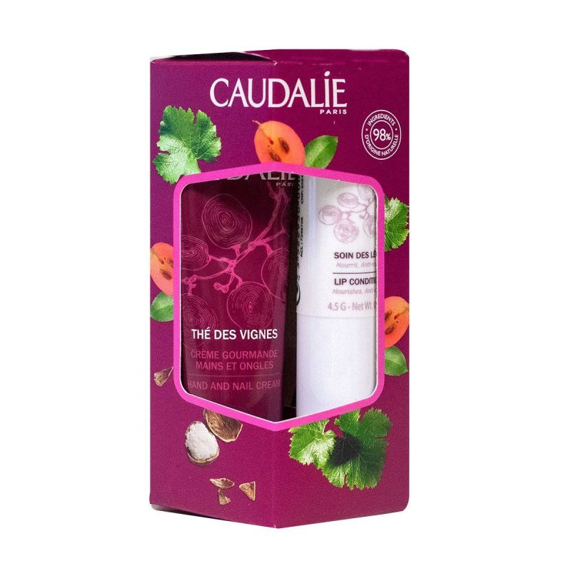 CAUDALIE DUO THE DES VIGNES CREME MAINS ET ONGLES 30ML + STICK LEVRES 4.5G