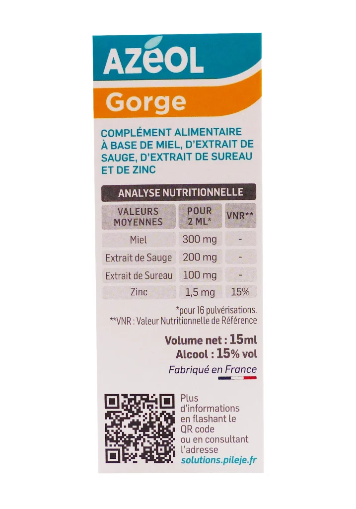 AZEOL GORGE SPRAY 15ML 3 azeol gorge dos