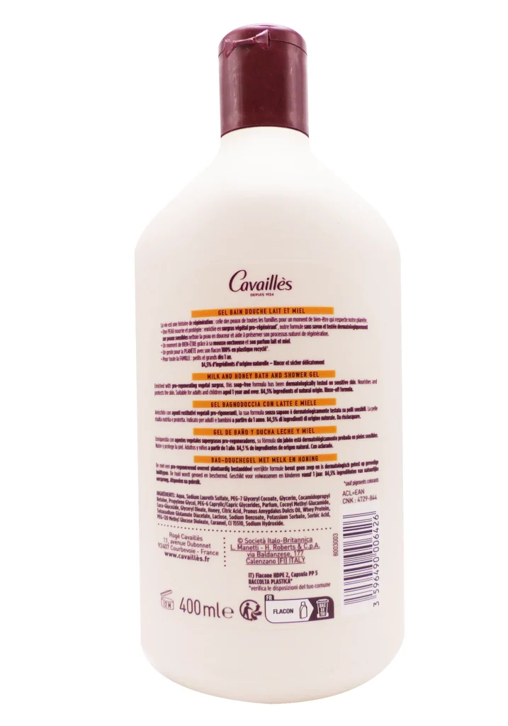 ROGE CAVAILLES GEL BAIN DOUCHE LAIT ET MIEL 400 ML 3 Cavailles dos 5