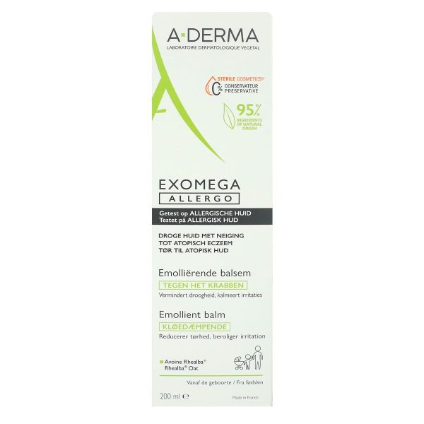 A-DERMA EXOMEGA ALLERGO BAUME EMOLLIENT 200ML