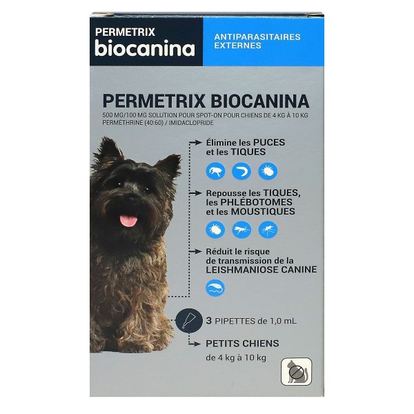 BIOCANINA PERMETRIX ANTI-PUCES PETITS CHIENS 3 PIPETTES