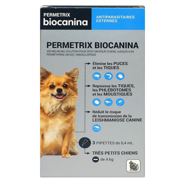 BIOCANINA PERMETRIX ANTI-PUCES TRES PETITS CHIENS 3 PIPETTES