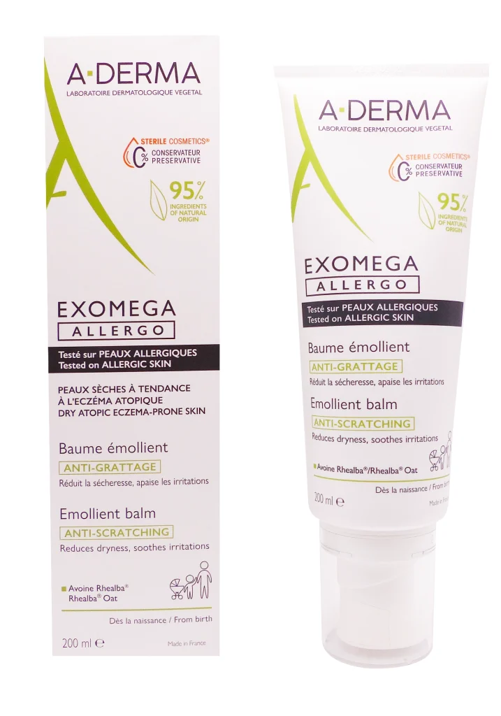 A-DERMA EXOMEGA ALLERGO BAUME EMOLLIENT 200ML 2 aderma exomega allergo baume emollient 200 ml