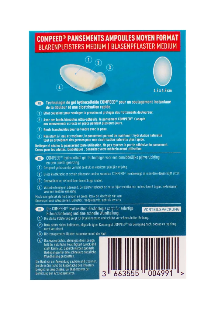 COMPEED AMPOULES MOYEN FORMAT BOITE DE 10 3 compeed pansements moyen format