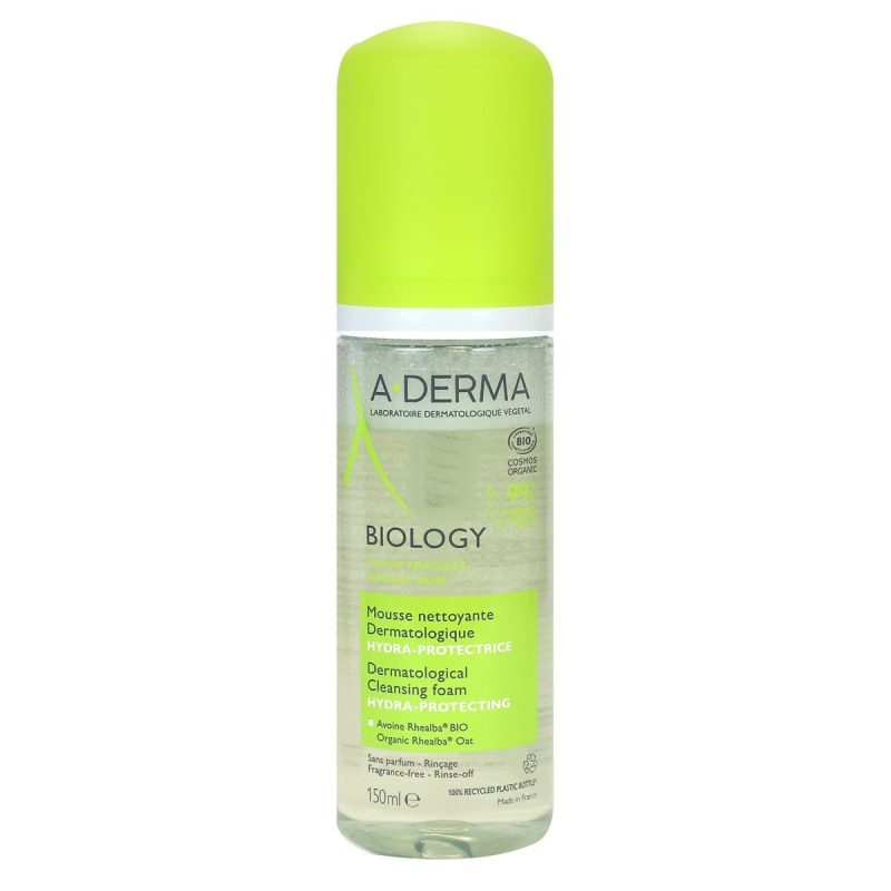 A-DERMA BIOLOGY MOUSSE NETTOYANTE DERMATOLOGIQUE HYDRA PROTECTRICE BIO 150ML