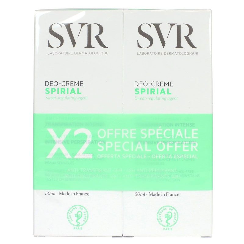 SVR SPIRIAL DEO-CREME ANTI-TRANSPIRANT INTENSE 2X50ML