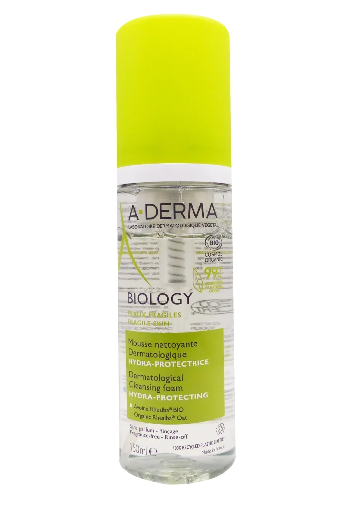 A-DERMA BIOLOGY MOUSSE NETTOYANTE DERMATOLOGIQUE HYDRA PROTECTRICE BIO 150ML 2 aderma mousse nettoyante 150 ml
