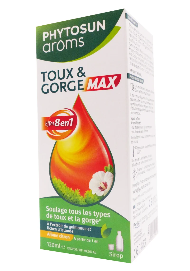 phytosun aroms toux et gorge max 8 en 1