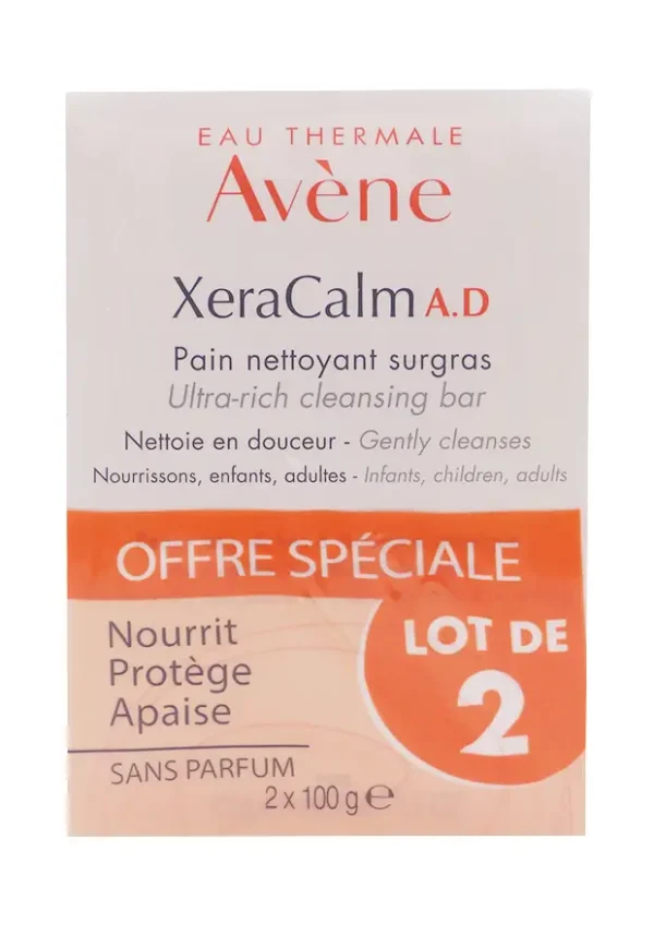 xeracalm A.D. lot de 2 pains nettoyant surgras de 100 g