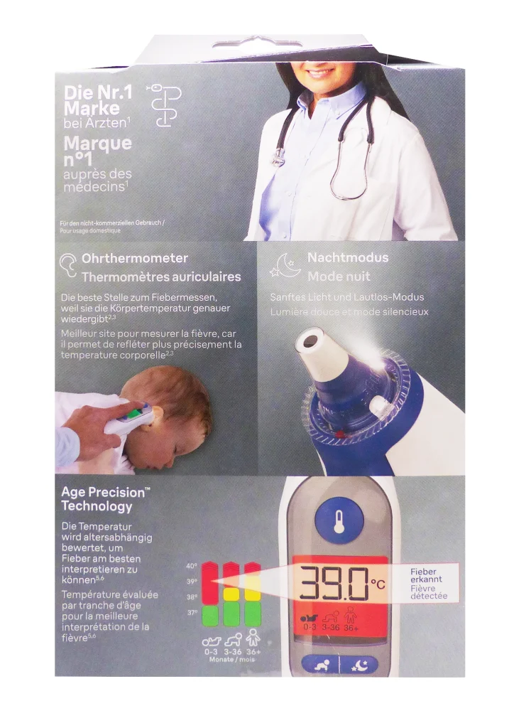 BRAUN THERMOSCAN 7+ AURICULAIRE 3 dos thermometre