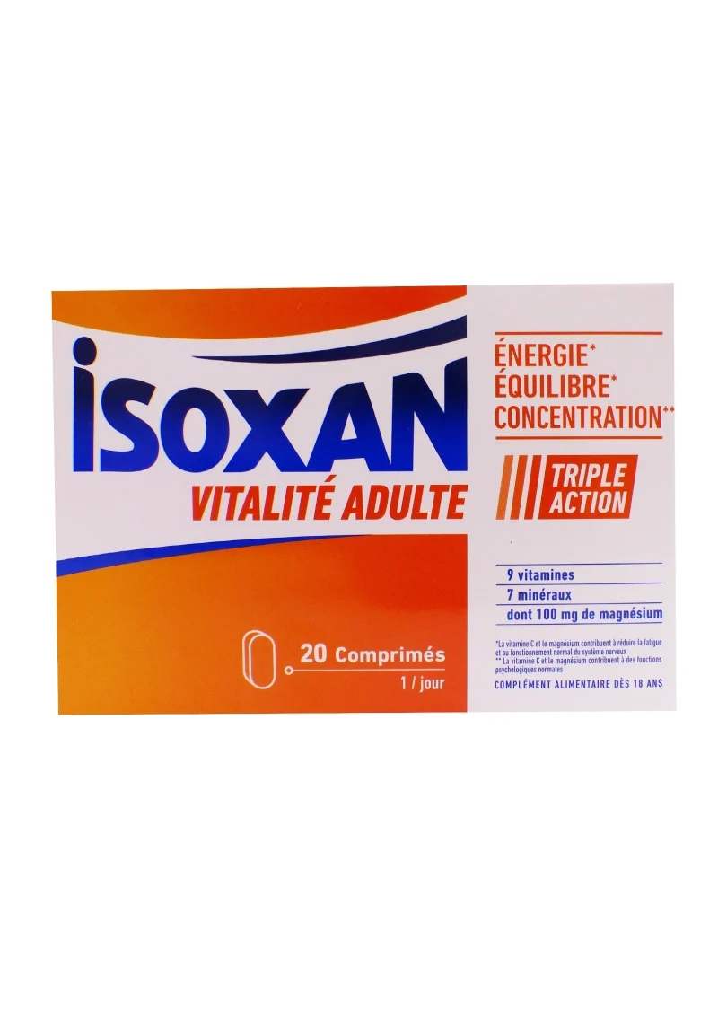 isoxan vitalité adulte 20 comprimés