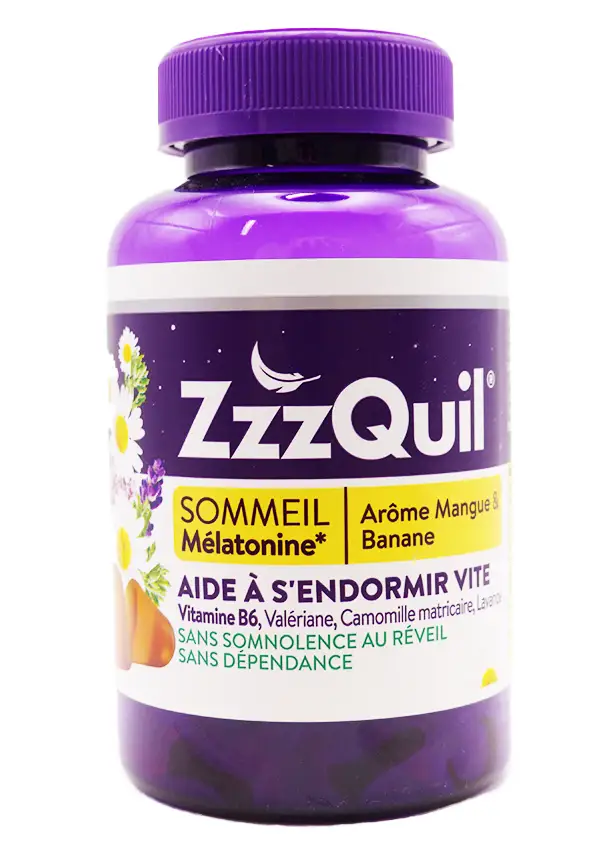 zzzquil sommeil arome mangue banane 60 gommes