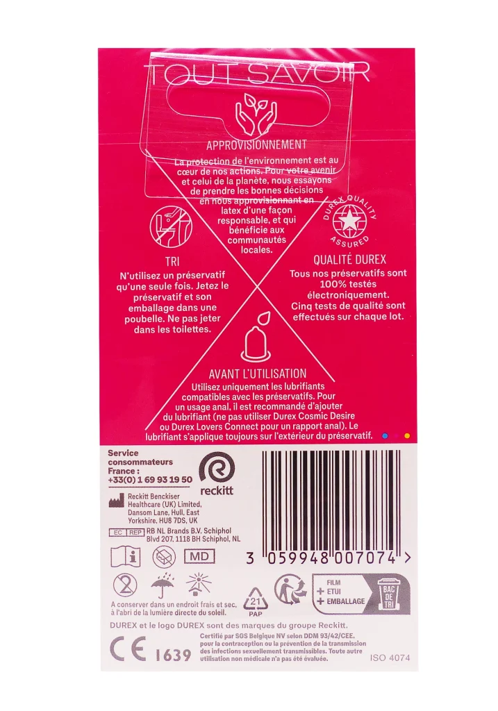 DUREX PLEASURE ME 12 PRESERVATIFS STANDARDS 3 dos preservatifs 1 2