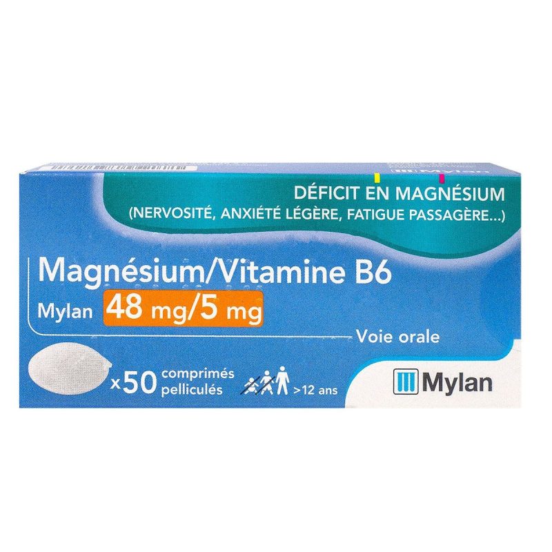 Magnésium Vitamine B6 Viatris comprimés boite de 50 comprimés