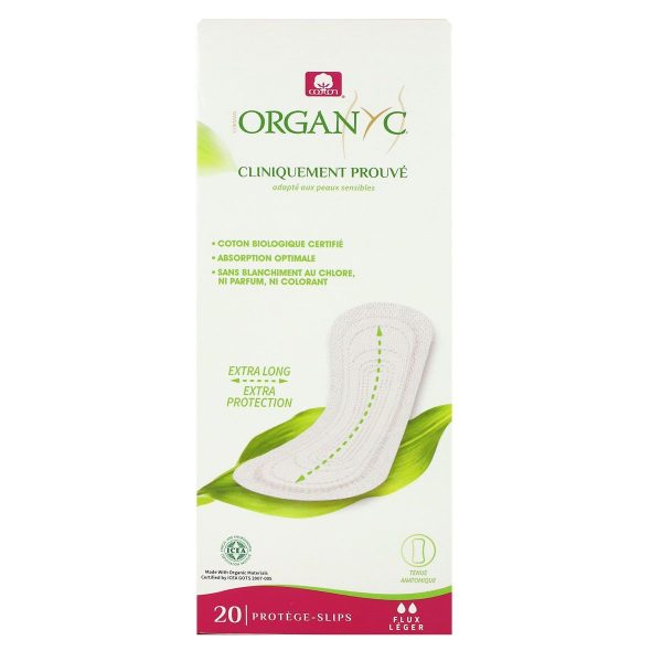 ORGANYC PROTEGE-SLIPS EXTRA-LONG COTON BIO FLUX LEGER 20 UNITES